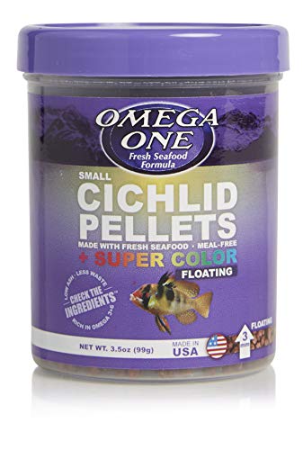Omega One Cichlid Pellets Small Floating, 3.5 oz Fish Food