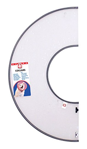 Dogswell Remedy + Recovery Rigid E-Collar - Large - Clear Plastic Padded Pet Cone