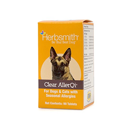 Herbsmith Clear AllerQi - Allergy Aid for Cats & Dogs - 90 Tablets - Pet Allergy & Itch Relief