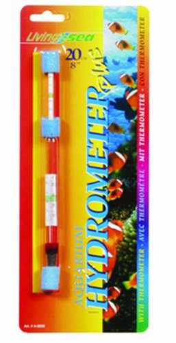 Hydrometer with Thermometer - Living Sea, Celsius & Fahrenheit, 8 Inches