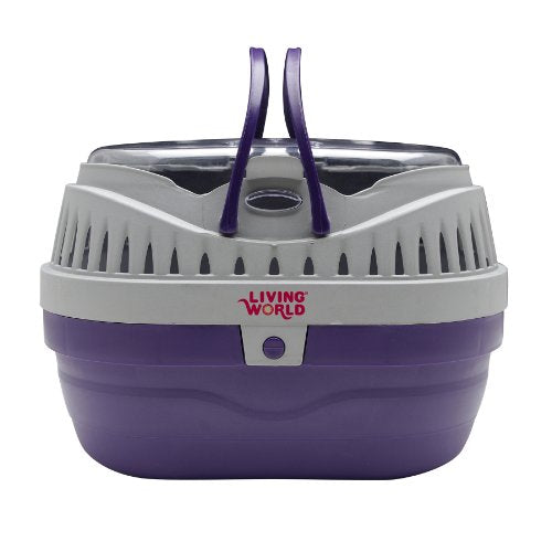 Living World Small Animal Carrier - Purple/Grey, 9" x 6.8" x 6.1"