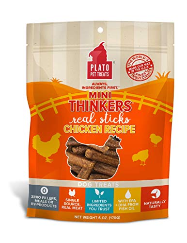 Plato Mini Thinkers Chicken Recipe Dog Treats 6oz
