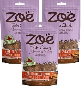 Zoe Tender Chunks Dog Treats, Cheese & Bacon Flavor, 5.3 oz (150g)