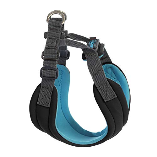 Gooby Convertible Sport Harness - Black, Medium - Step-in, Neoprene Small Dog Harness