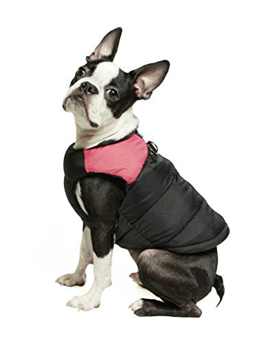 Gooby Padded Vest Dog Jacket - Pink, X-Large - Warm Fleece Vest with Dual D Ring Leash, Water Resistant