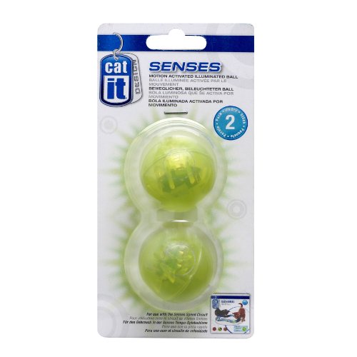 Catit Design Senses Illuminated Motion Activated Cat Ball Toy - 2 Pack