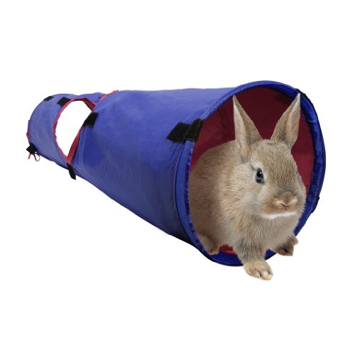 Living World Tunnel - Small Animal Play Tunnel - Blue/Red - Large