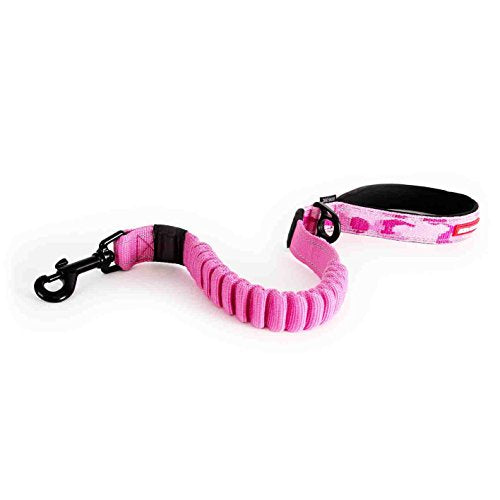 EzyDog Zero Shock Leash 25" Pink Camo - Shock Absorbing Bungee Dog Leash with Dual Handle