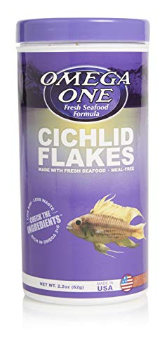 Omega One Cichlid Flakes Fish Food - 2.2 oz