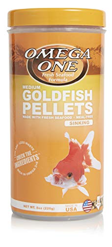 Omega One Goldfish Medium Pellets, 8 oz - Complete Sinking Food for Goldfish (Single Pack)