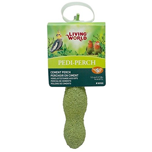 Living World Pedi-Perch Small - Cement Bird Perch, Trims Nails, 16cm (6")