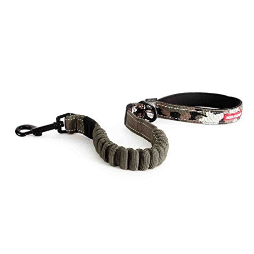 EzyDog Zero Shock Dog Leash - Bungee Leash, Dual Handle, Reflective - Green Camo, 25-Inch