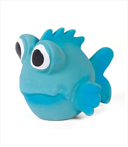 Coastal Rascals Latex Dog Toy - Goldfish, Blue Lagoon, 3.5 Inch