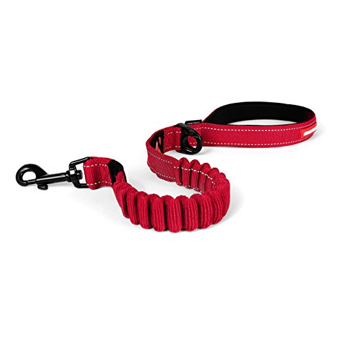 EzyDog Zero Shock Dog Leash - Shock Absorbing Bungee, 25 inch, Red