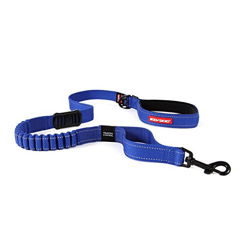EzyDog Zero Shock Leash - Shock Absorbing Bungee Dog Leash - 48 inch - Blue