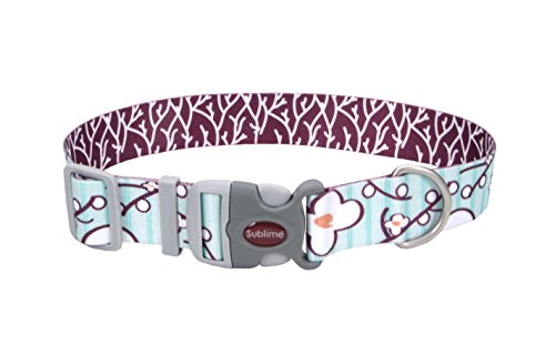 Sublime Adjustable Dog Collar, Oriental Flower, 1.5" x 18-26"