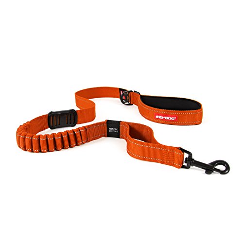 EzyDog Zero Shock Leash - 48 inch Orange Shock Absorbing Bungee Dog Leash