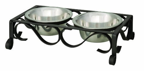 Loving Pets Layton Dog Diner - Black - 1 Quart Double Diner