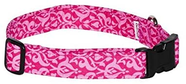 ELM Pink Filigree Dog Collar - Medium, Stylish Pet Collar