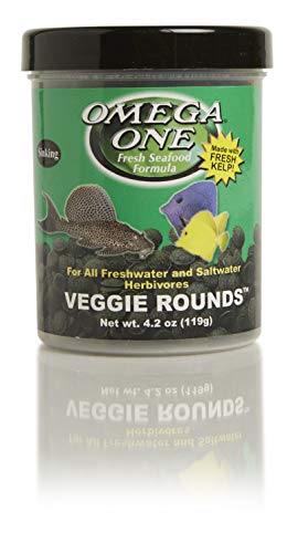 Omega One Veggie Rounds - Sinking Fish Food - 4.2 oz (118g) - Freshwater & Saltwater Herbivore Diet