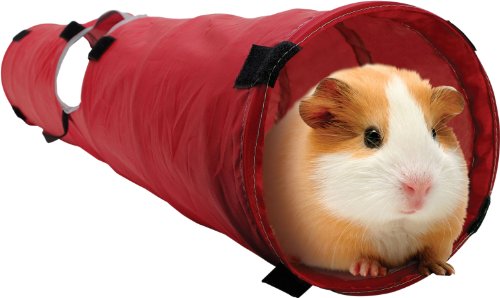 Living World Small Animal Tunnel - Medium - Red and Grey - 15 cm Diameter x 90 cm Length