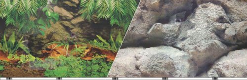 Blue Ribbon Vibran-Sea Aquarium Background - 12" x 50' - Double Sided Rainforest/Boulder or Freshwater