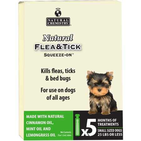 Natural Chemistry Flea & Tick Squeeze-On for Small Dogs (Under 25 lbs) - 5 Month Supply