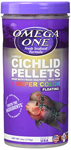 Omega One Cichlid Pellets Large 6 oz - Floating Formula Fish Food