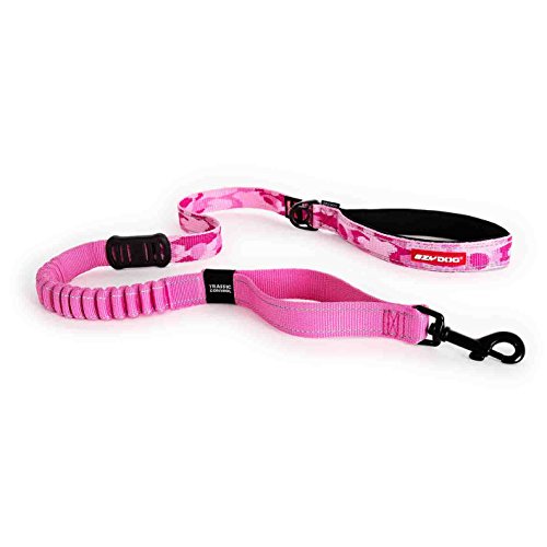EzyDog Zero Shock Dog Leash - Pink Camo - 48-Inch - Shock Absorbing Bungee Leash