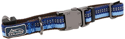 Coastal K9 Explorer Reflective Dog Collar - Sapphire - Extra Small 5/8" x 8-12"