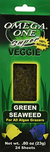 Omega One Green Seaweed - 24 Sheets - 0.8 oz - Fish Food - Veggie Algae Nori