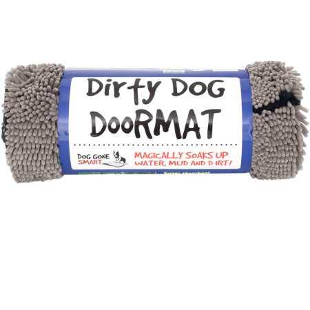 Dog Gone Smart Dirty Dog Doormat - Medium, Grey - Super Absorbent Mud Mat for Clean Floors 31" x 20"