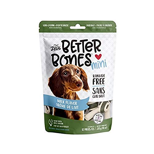 Zeus Better Bones Mini Milk Flavor Dog Treats (12 Count)