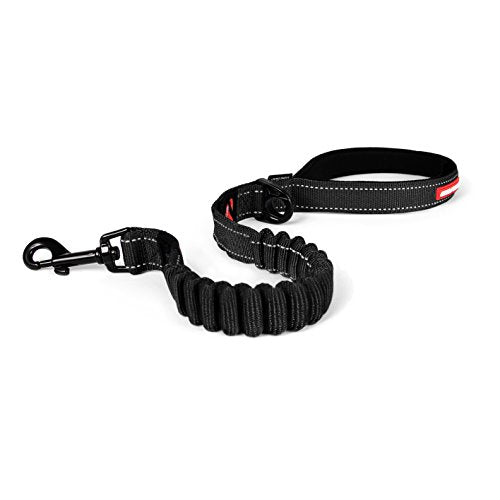 EzyDog Zero Shock Dog Leash - 25 inch Black - Shock Absorbing Bungee Leash for Dogs That Pull