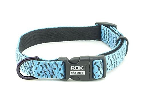 ROK Straps Collar - Medium, Red/Black - Adjustable Dog Collar