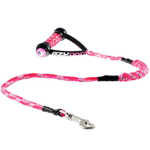 EzyDog Cujo Shock Absorbing Bungee Dog Leash - Best Dog Rope Training Lead - Reflective Trim for Nighttime Safety - Padded Pull Handle for Superior Comfort and Control (40", Pink Camo)