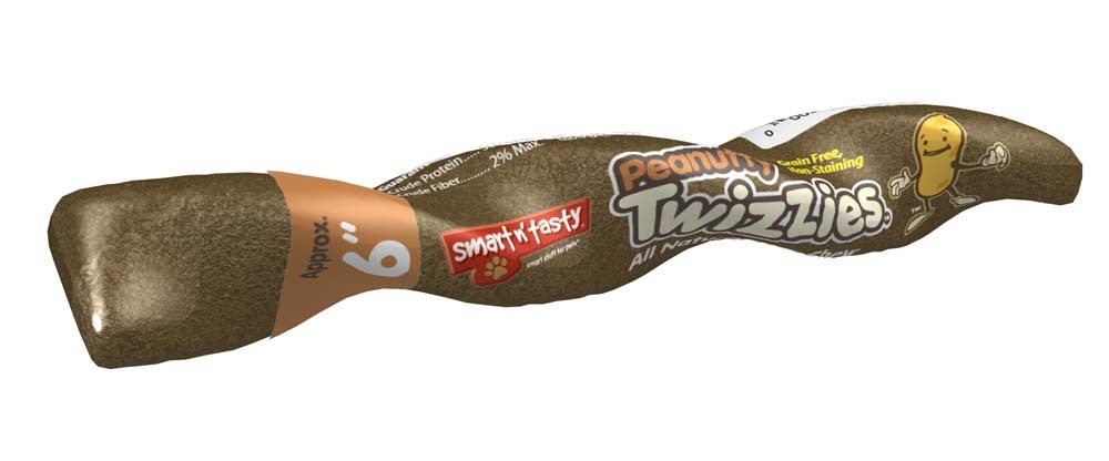 Emerald Pet Peanutty Twizzies 6" Dog Chews - All Natural, Grain-Free, Peanut Butter Flavor