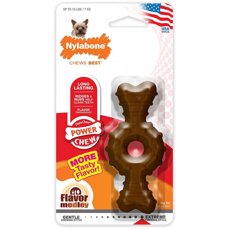Nylabone DuraChew Textured Ring Bone - Petite, Flavor Medley - Dog Chew Toy for Small Dogs Up to 15 lbs