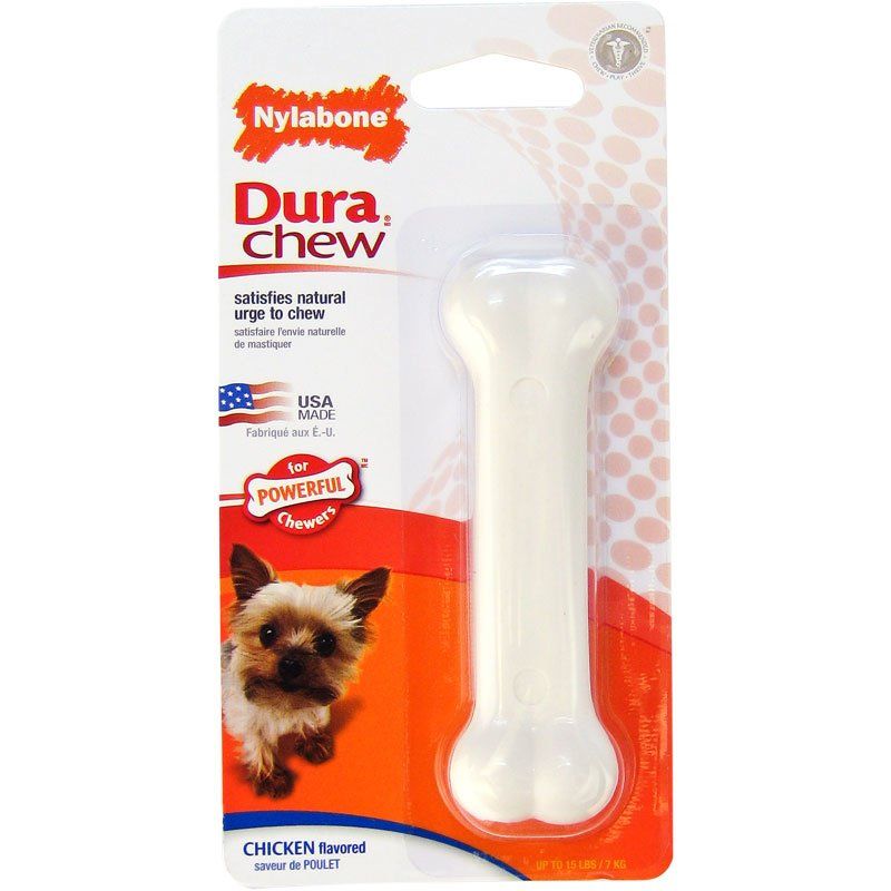 Nylabone DuraChew Chicken Flavored Bone - Petite/X-Small Dog Chew Toy