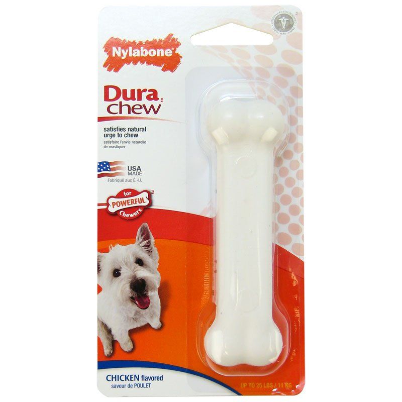 Nylabone Dura Chew Chicken Flavor Bone - Regular Size Dog Chew Toy