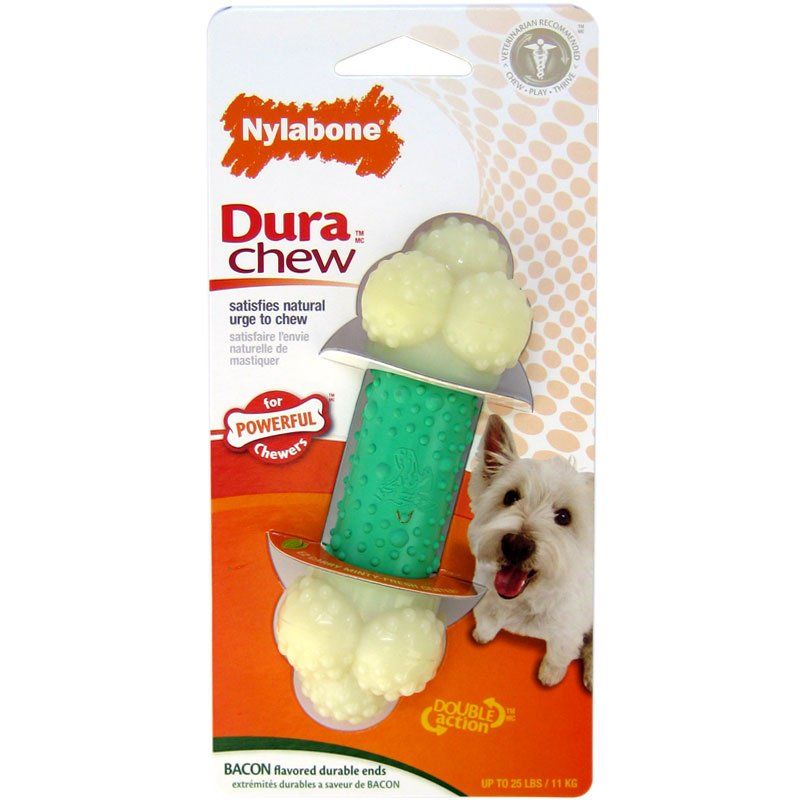 Nylabone Dura Chew Double Action Chew - Regular, Bacon Flavored Durable Dog Toy