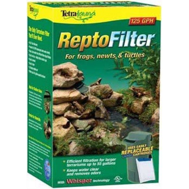 Tetra ReptoFilter - 125 GPH - Terrarium Filter for Reptiles, Frogs, Newts, and Turtles - Up to 55 Gallons