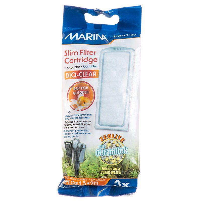 Marina Slim Filter Zeolite Cartridge 3pk A293 - Bio-Clear Replacement for S10/S15/S20 Filters