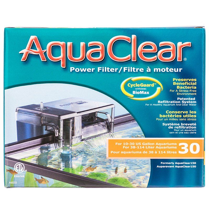 AquaClear 30 Power Filter - Hang-On-Back Aquarium Filter - For 10-30 Gallon Tanks
