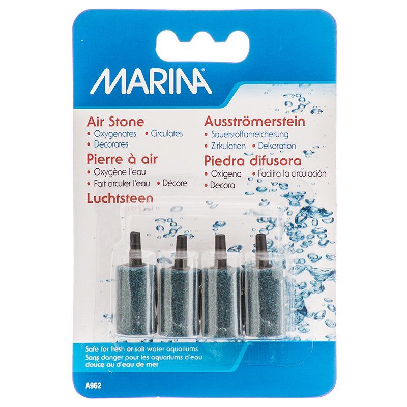Marina Cylinder Airstone 1 Inch, 4-Pack - Aquarium Air Diffuser A962