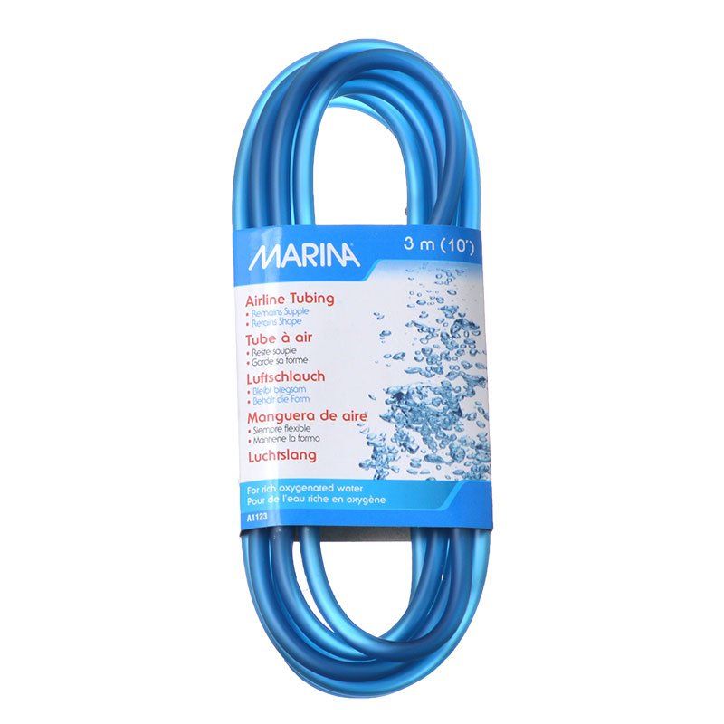 Marina Elite Silicone Airline Tubing - 10 ft, Blue, Aquarium Air Pump Hose A1123