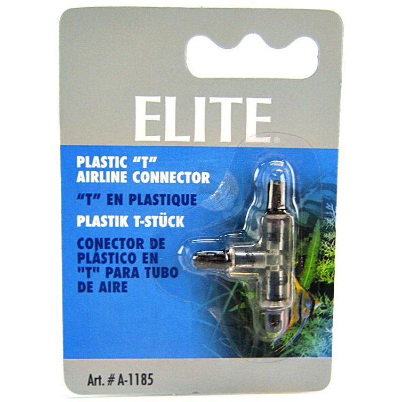 Marina / Elite Plastic T Airline Connector - Aquarium Air Line Splitter