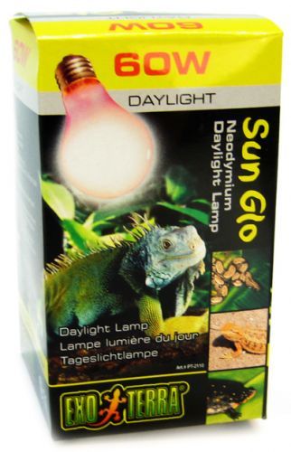 Exo Terra Sun-Glo Neodymium A19 60W Daytime Heat Lamp - Reptile Terrarium Bulb