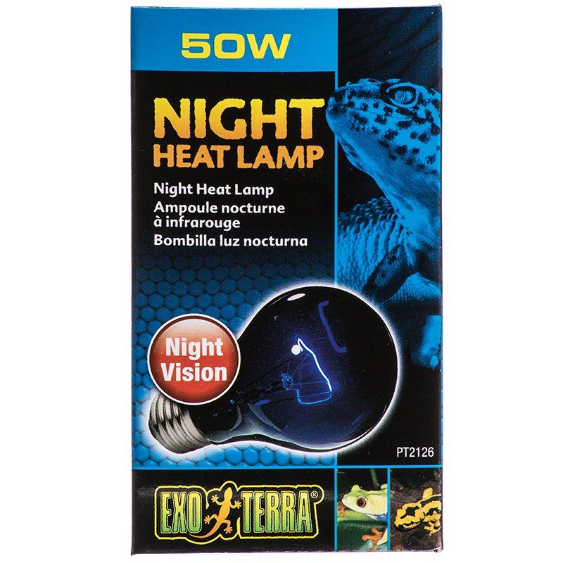 Exo Terra Night Heat Lamp - 50W - Reptile/Amphibian Moonlight Bulb