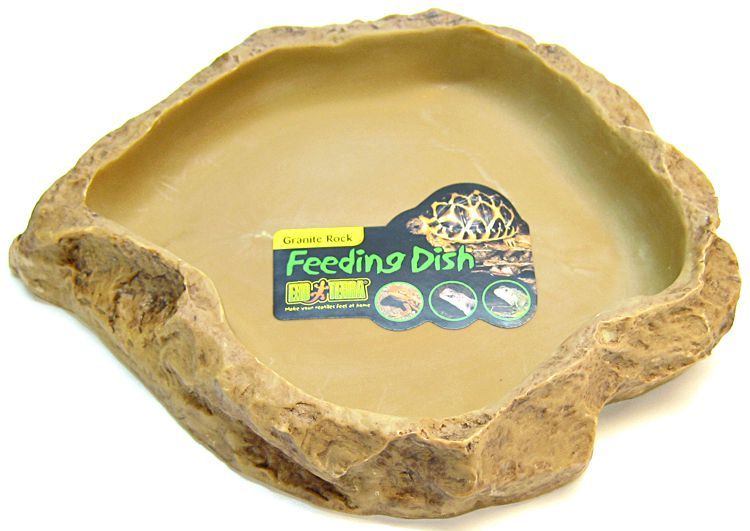 Exo Terra Feeding Dish - Large - Reptile Food Bowl - Natural Look